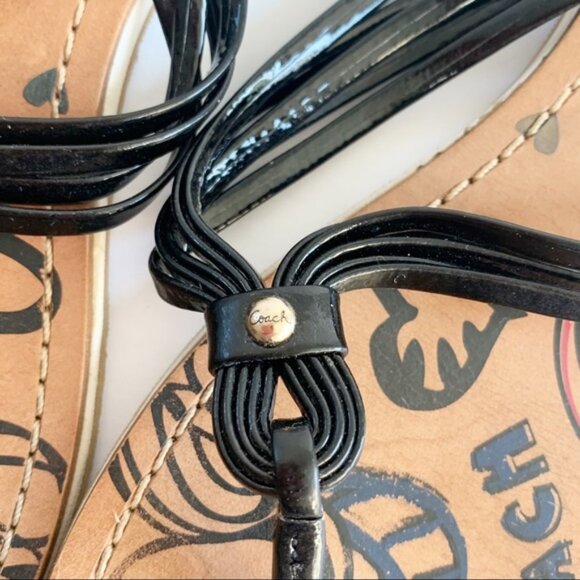 COACH Maria Black Patent leather Flip Flop Sandals - Picture 4 of 8